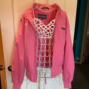 Members Only 80s eighties jacket, size large pink